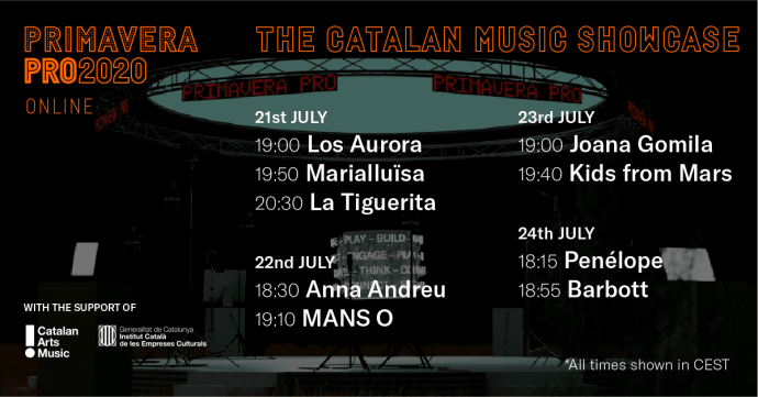 Primavera Pro 2020 e Catalan Arts aprono una finestra sulla scena musicale catalana con una selezione di concerti online